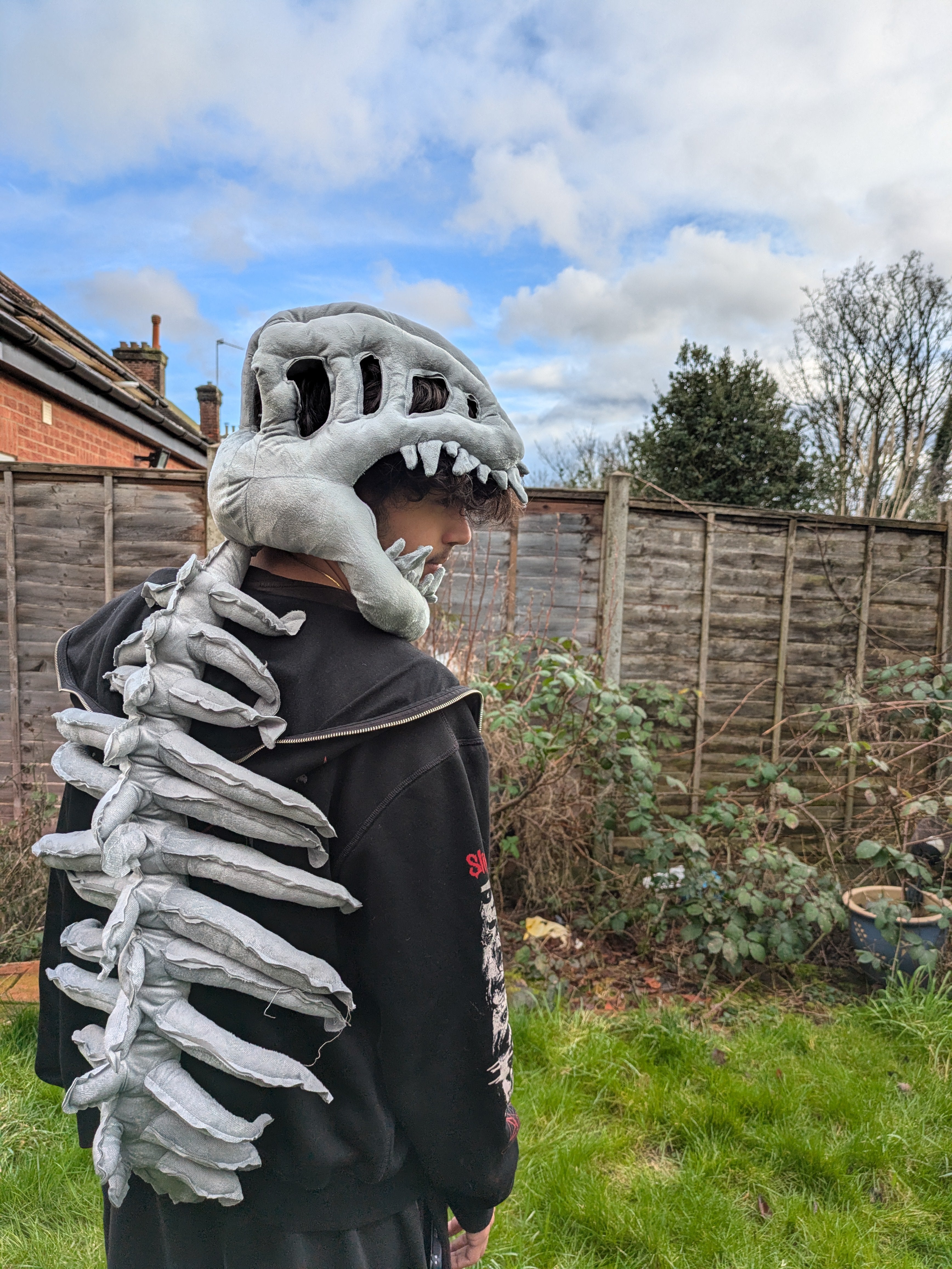 SillyDino Skeleton Dinosaur Plush Spine – Giant Wearable Stuffed Toy