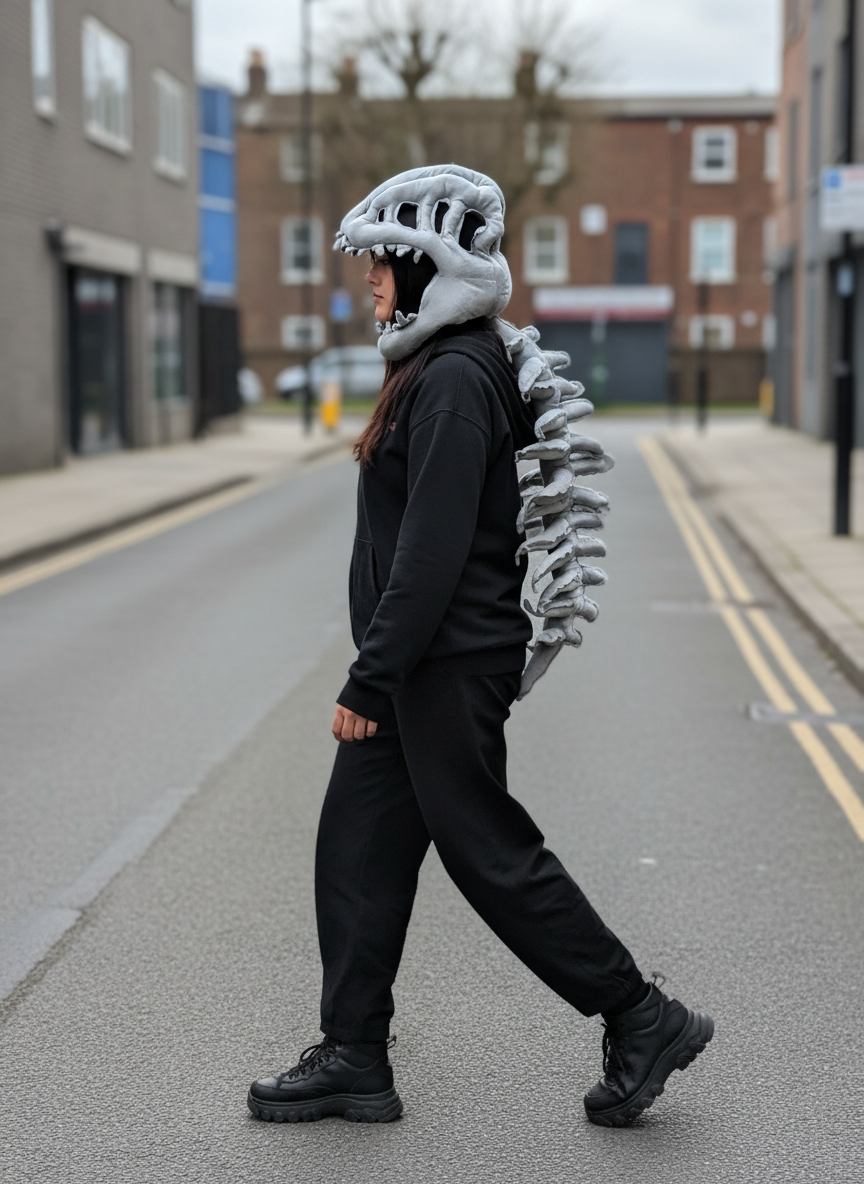 SillyDino Skeleton Dinosaur Plush Spine - Giant Wearable Festival Accessory